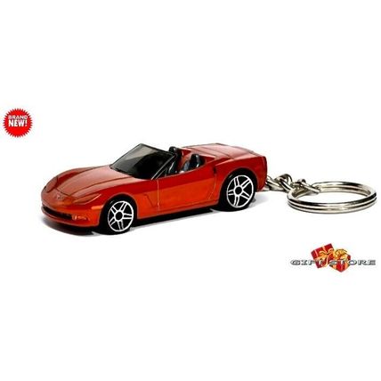CUSTOM KEYCHAIN ORANGE CHEVY CORVETTE C6 CONVERTIBLE ❤️GREAT GIFT❤️