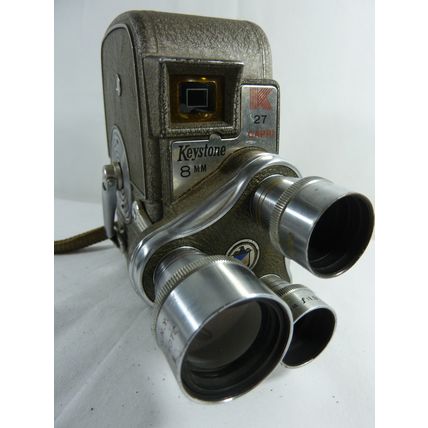 Vintage 1950s Keystone Capri K-27 8mm Movie Camera Triple Lenses*