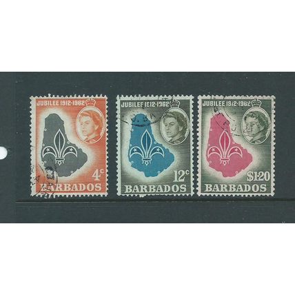 barbados stamps sg309 sg 309 scout set used vfu 1962