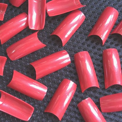 Nail Tips Colour bright red French False Gel Square 20 100 salon professional