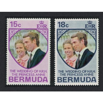 Bermuda Royal Wedding Princess Anne 2v 1973 MNH SG#297-298