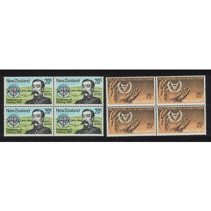 New Zealand Commemorations 2v Blocks of 4 1981 MNH SG#1237-1238