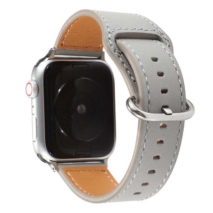 Solid Color Genuine Leather Watchband, For Apple Watch Series 7 41mm / 6 & SE &