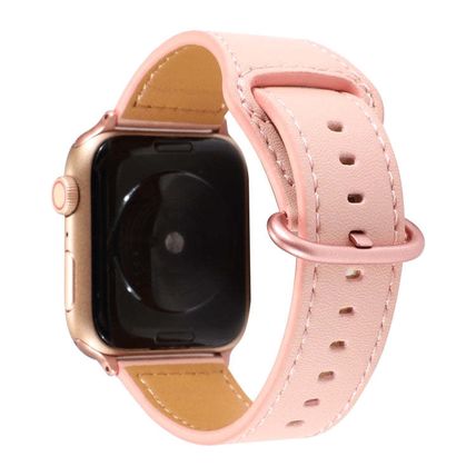 Solid Color Genuine Leather Watchband, For Apple Watch Series 7 41mm / 6 & SE &