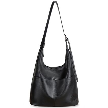 Women Vegan Leather Top Handle Shoulder Purses and Handbags Black