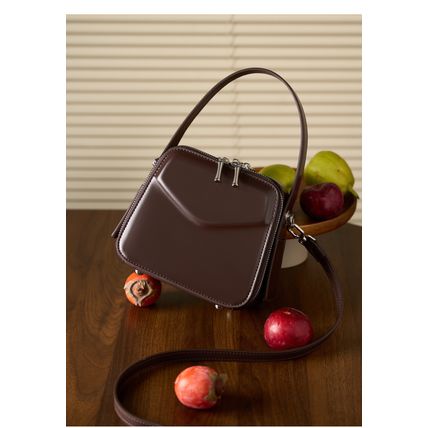 Genuine Leather Women Shoulder Bag Brown