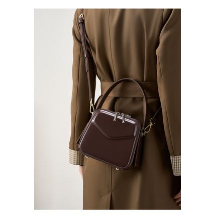 Genuine Leather Women Shoulder Bag Brown