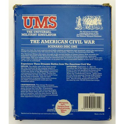UMS AMERICAN CIVIL WAR SCENARIO DISC ONE FOR COMMODORE AMIGA - TESTED & WORKING