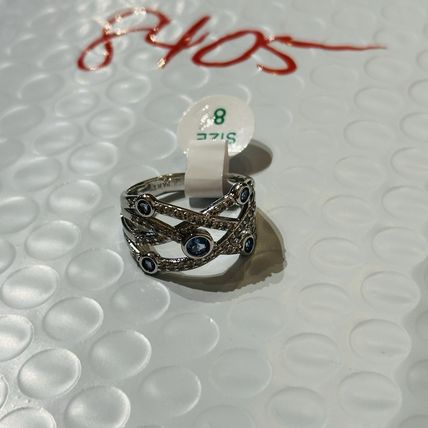 NIB Bomb Party Sz8 BP Ring RBP6385 Orbs of Dreams LC Aqua Blue Spinel Rhodium Pl