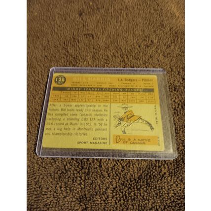 1960 Topps # 128 RC Bill Harris Los Angeles Dodgers Pitcher 3.0 VG Condition