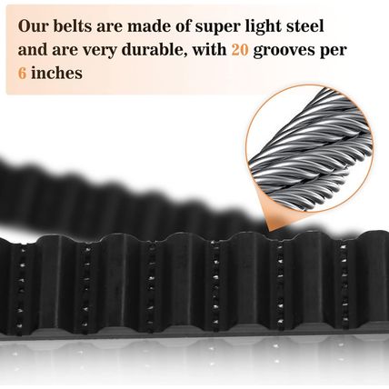 41A5250 41AB050-2 Belt for 7 Ft High Garage Door, 237" Garage Door Opener Belt C