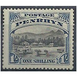 Penrhyn Island 1920 SG37 1s Black & Slate-Blue Mounted Mint.