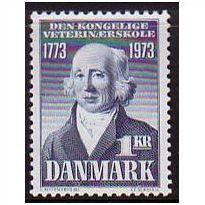 1973 Denmark Sc# 519 Mint NH - Veterinary College 1k