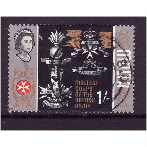 MALTA 1965 1s MALTESE CORPS BRITISH ARMY SG 340 FINE USED#2
