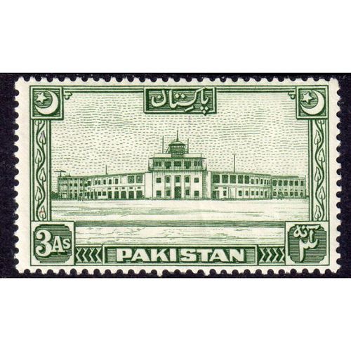 1949 PAKISTAN Sg47 3as GREEN FRESH UN MOUNTED MINT (G17)