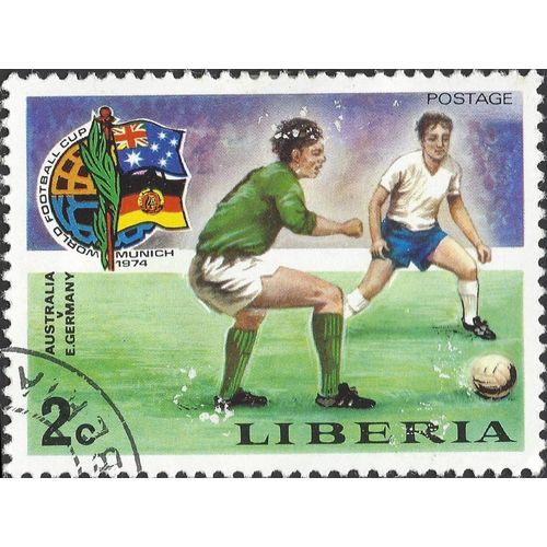 LIBERIA, FOOTBALL, W Germany World Cup, green 1974, 2c