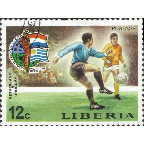 LIBERIA, FOOTBALL, W Germany World Cup, brown 1974, 12c