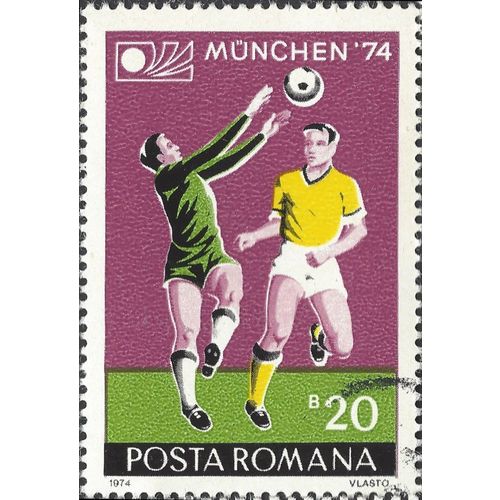 ROMANIA, FOOTBALL, Munich World Cup, violet 1974, 20bani
