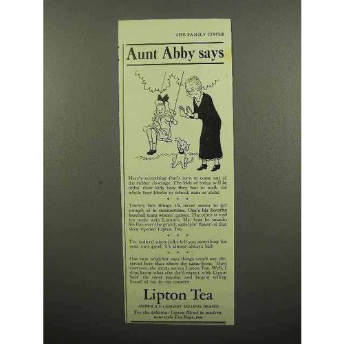 1942 Lipton's Tea Ad - Aunt Abby Says