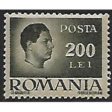 Mi 955 y: 200 L. olive-green Definitive Stamp: King Michael, grey paper