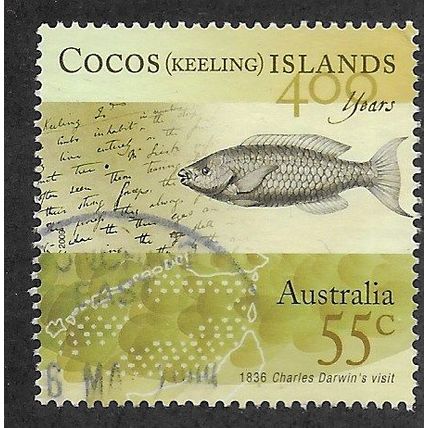 CKI 2009 55c 'DARWINS NOTEBOOK' FINE USED (EBID70-989)