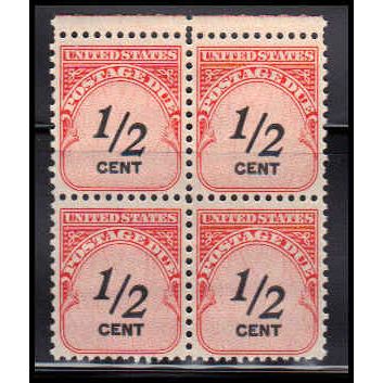 J88 1/2c Postage Due Fine MNH Blk/4 O7076