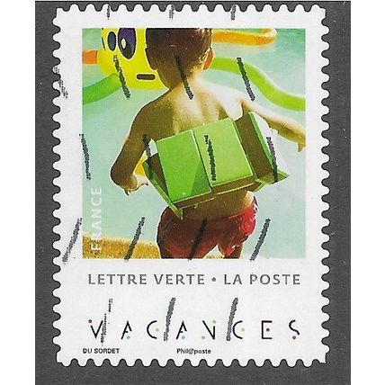 FRA 2019 (LETTRE VERTE) (S/A) ' VACANCES- BOY SWIMMING' FINE USED (EBID77-917)