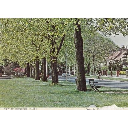 Man Cycling Through Haughton Durham Village Postcard