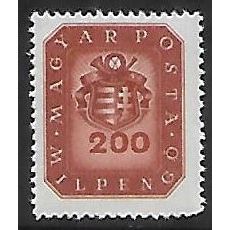 Mi 906: 200 Milpengö red-brown Defin.: National Arms and a Posthorn, wmk. IX