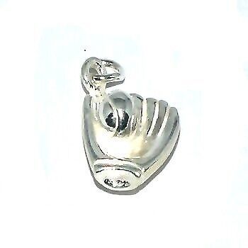 Sterling Silver BaseBall Glove and Ball Charm Pendant