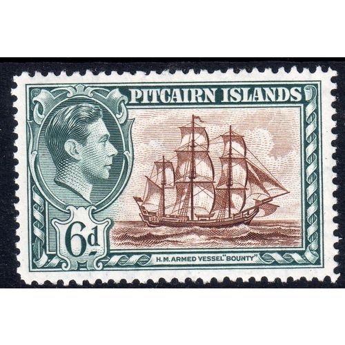 Pitcairn Is Sg6 6d Brown & Grey-Blue Fresh lightly mounted mint (G120)