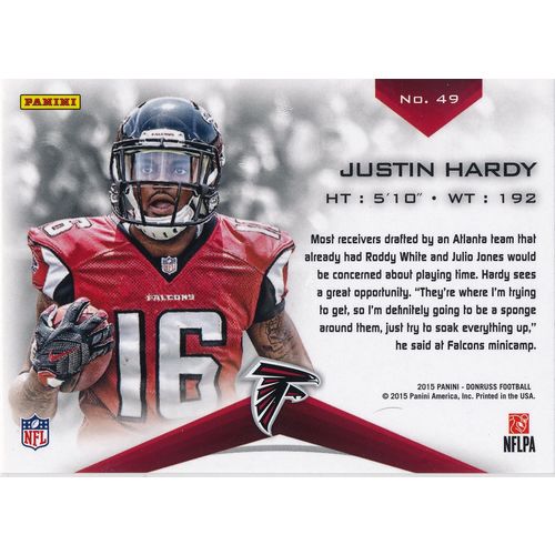 2015 Donruss Football Elite 49 Justin Hardy RC Atlanta Falcons