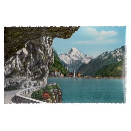 AXENSTRASSE AM VIERWALDSTATTERSEE, SWITZERLAND unused vintage postcard =