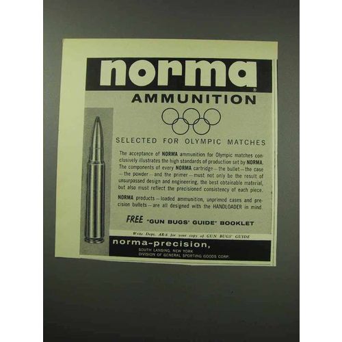 1959 Norma Ammunition Ad - Selected for Olympic Matches