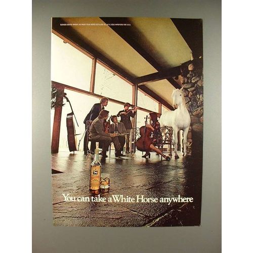 1973 White Horse Scotch Whisky Ad - Anywhere!
