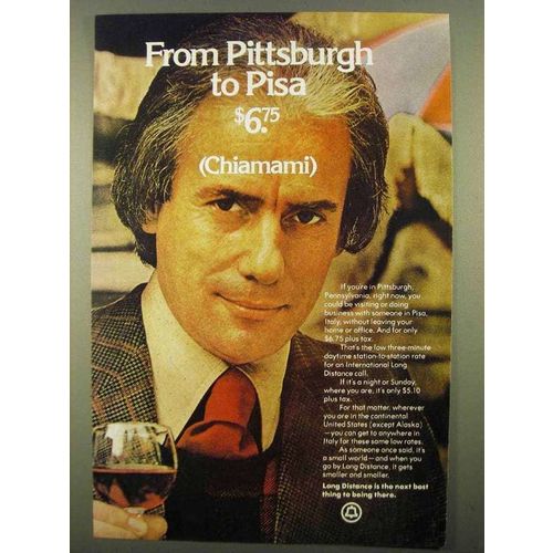 1974 Bell Telephone Ad - From Pittsburgh to Pisa