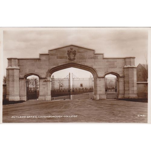 Sepia Postcard - Rutland Gates, Loughborough College, Leics pub Valentine G421