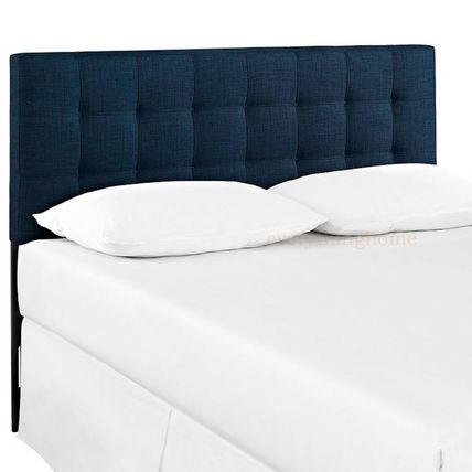 King Fabric Headboard Button Tufted Upholstered Beige, Gray, White, Navy Blue