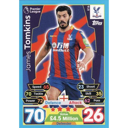 Match Attax 2017/2018 Extra U16 James Tomkins Crystal Palace