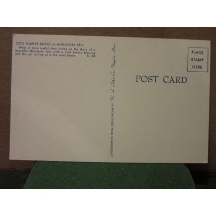 A BEAUTIFUL LAKE, MINNESOTA, USA unused postcard =