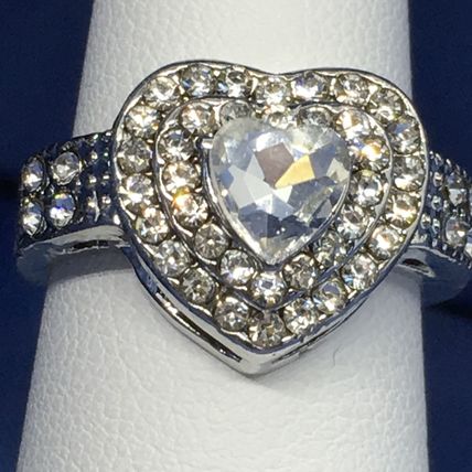 Ring Heart Shaped Fun Fashion Rhinestone #290 USA Seller