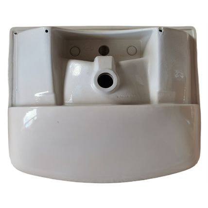 Roca Sydney 65cm semi-recessed 1TH Basin re-fired SOFT CREAM