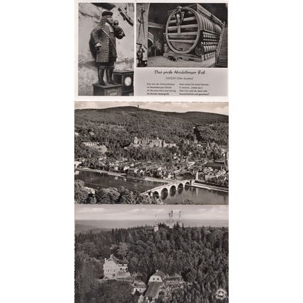 Heidelberg 3x Aerial History German Real Photo Old Postcard s