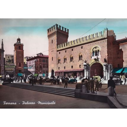 Ferrara Palazzo Municipale Bicycles Italian 1960s Postcard