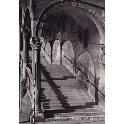 Ferrara Sealone Del Municipio Town Hall Staircase Italy RPC Postcard