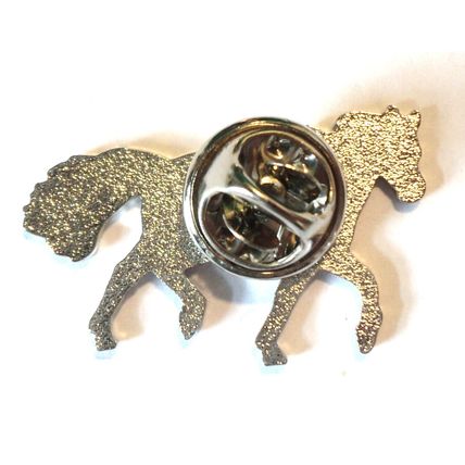 Grey Horse Pony Equestrian Horse Riding Metal Enamel Badge 30mm New