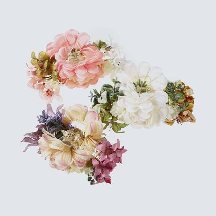 Colorful lush flower floral hair claw