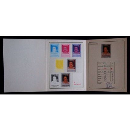Signed colour trial card for 1986 British Virgin Isles Queens 60th Birthday $2