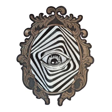 Large Eye Optical Illusion Iron On Patch Motif Embroidered 27 cm x 35 cm P045