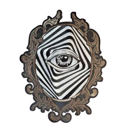 Large Eye Optical Illusion Iron On Patch Motif Embroidered 27 cm x 35 cm P045